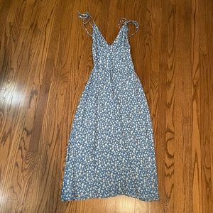 Reformation Blue Floral Maxi Dove Dress S/4